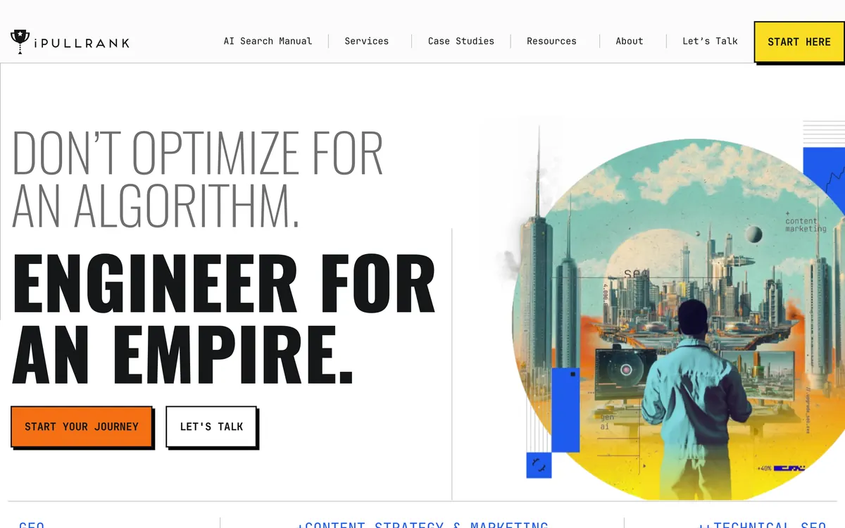 Screenshot of the iPullRank homepage