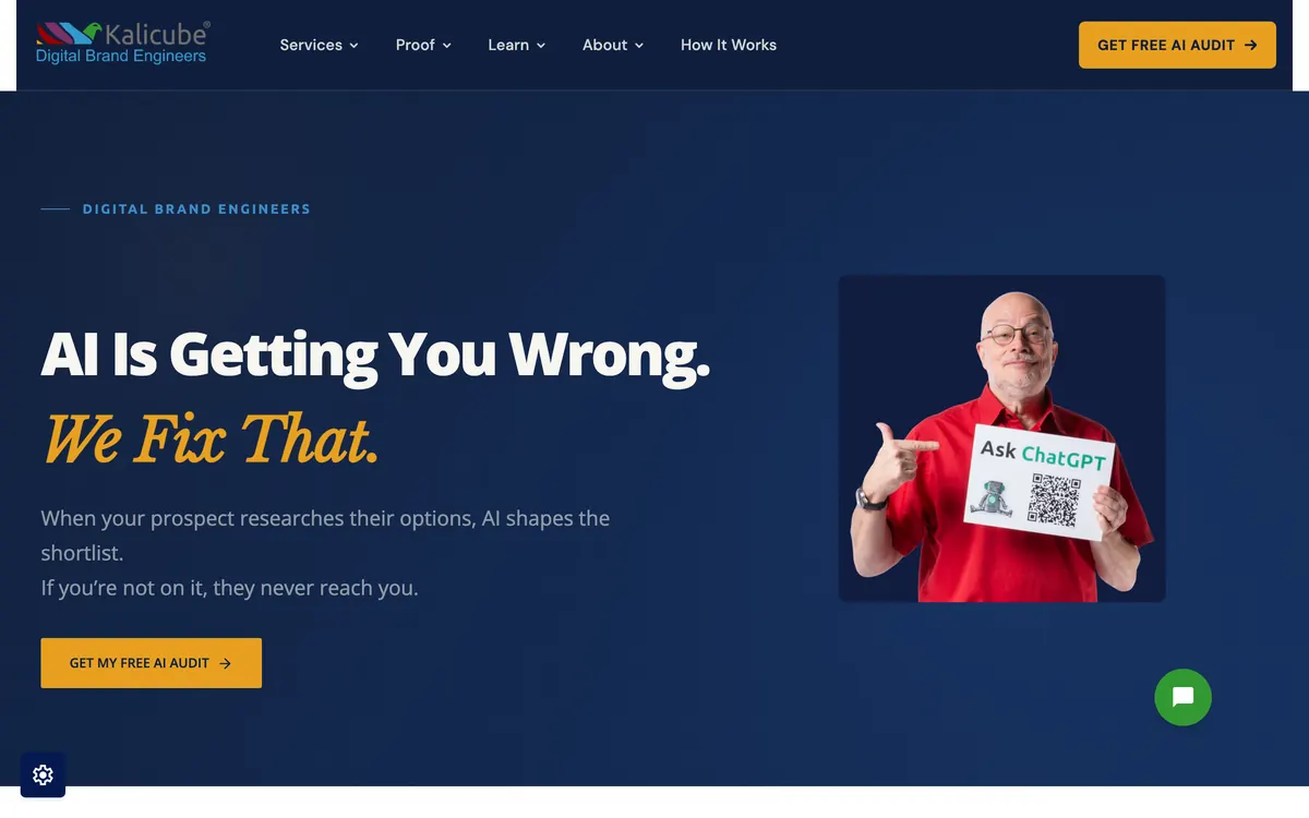 Screenshot of the Kalicube homepage